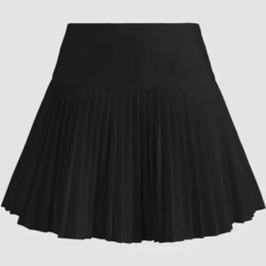 Vintage Black Pleated Skater Mini Skirt